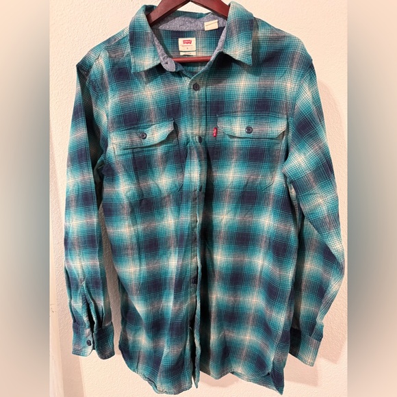 Levi's Other - Levi's Teal and Navy Checkered Shirt